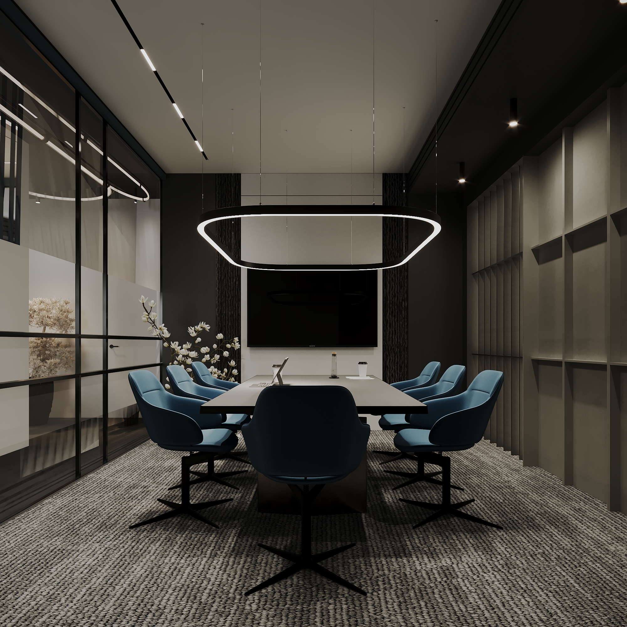 Dark Meeting Room